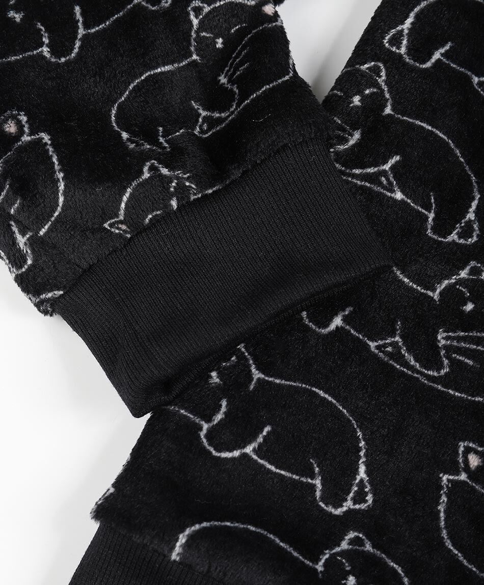 Pijama mujer coral gatitos black