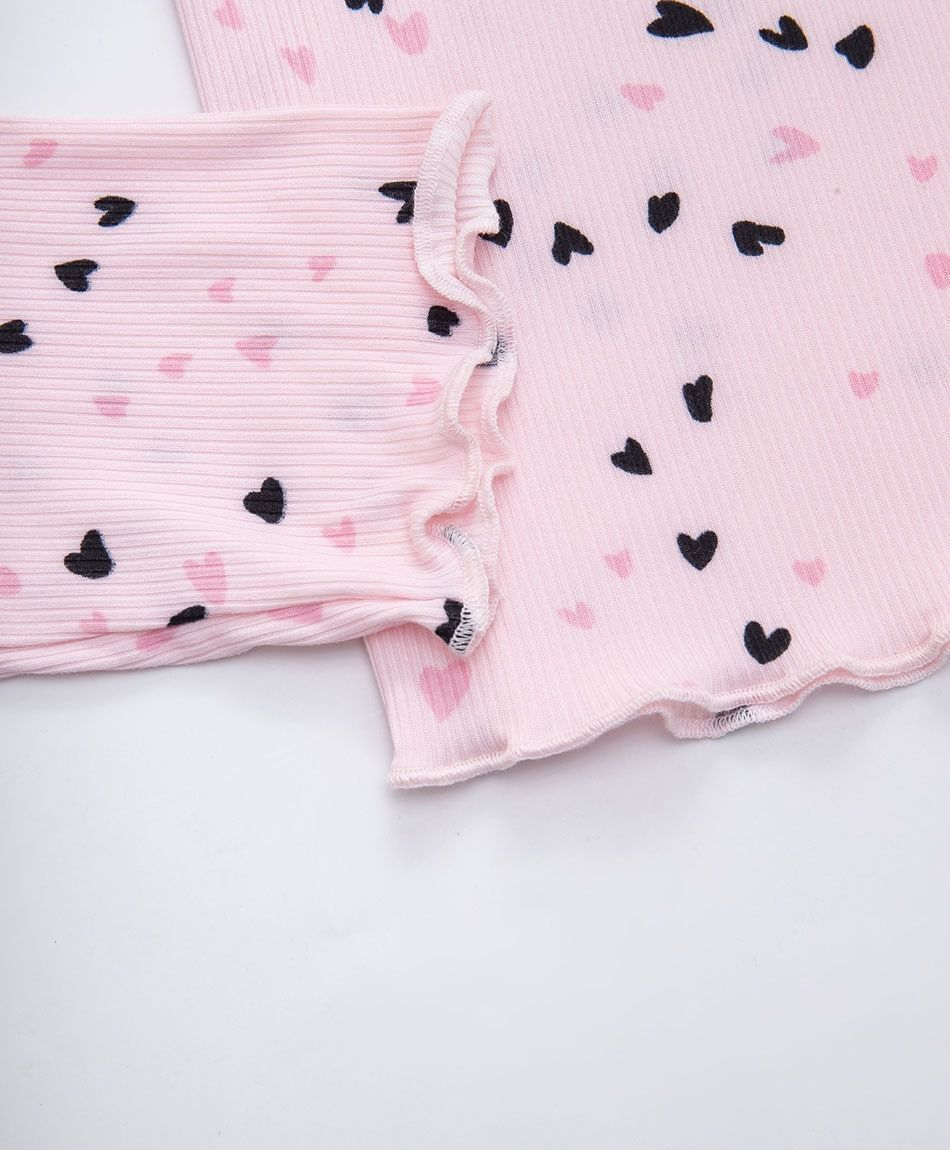 Pijama mujer corazones acanalado