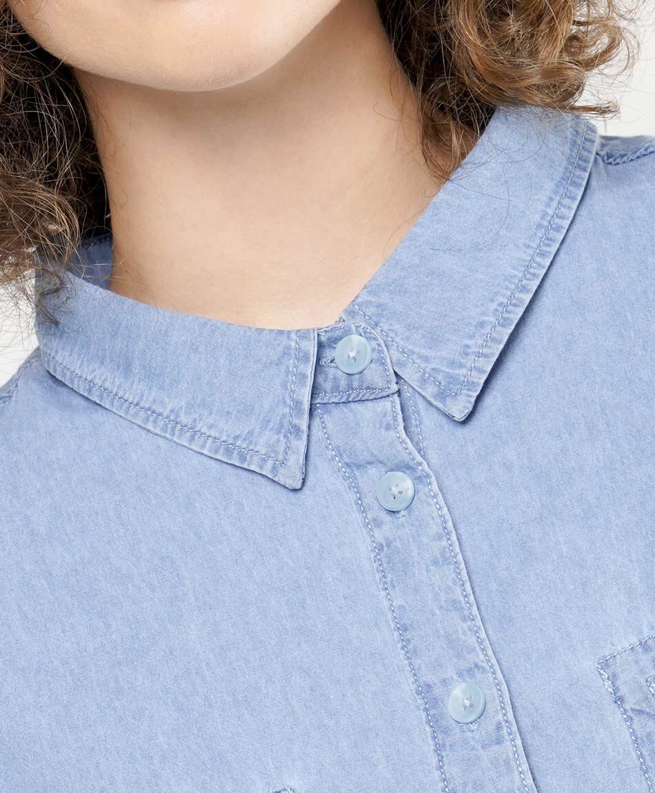 Camisa mujer denim bolsillos