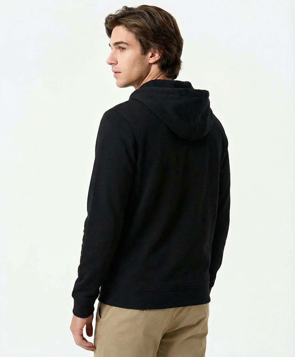 Poler&oacute;n hombre urbano con cierre burdeo