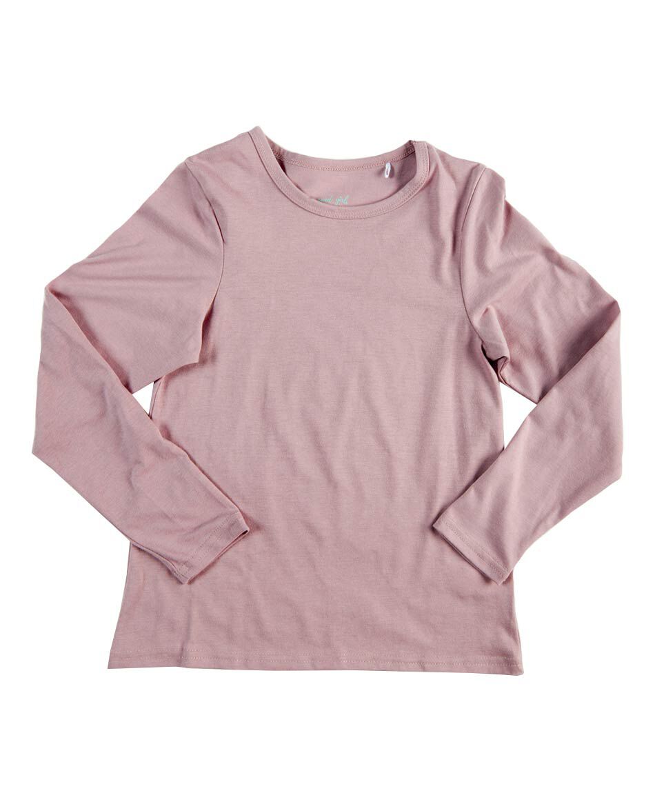 Remera ni&ntilde;a b&aacute;sica manga larga