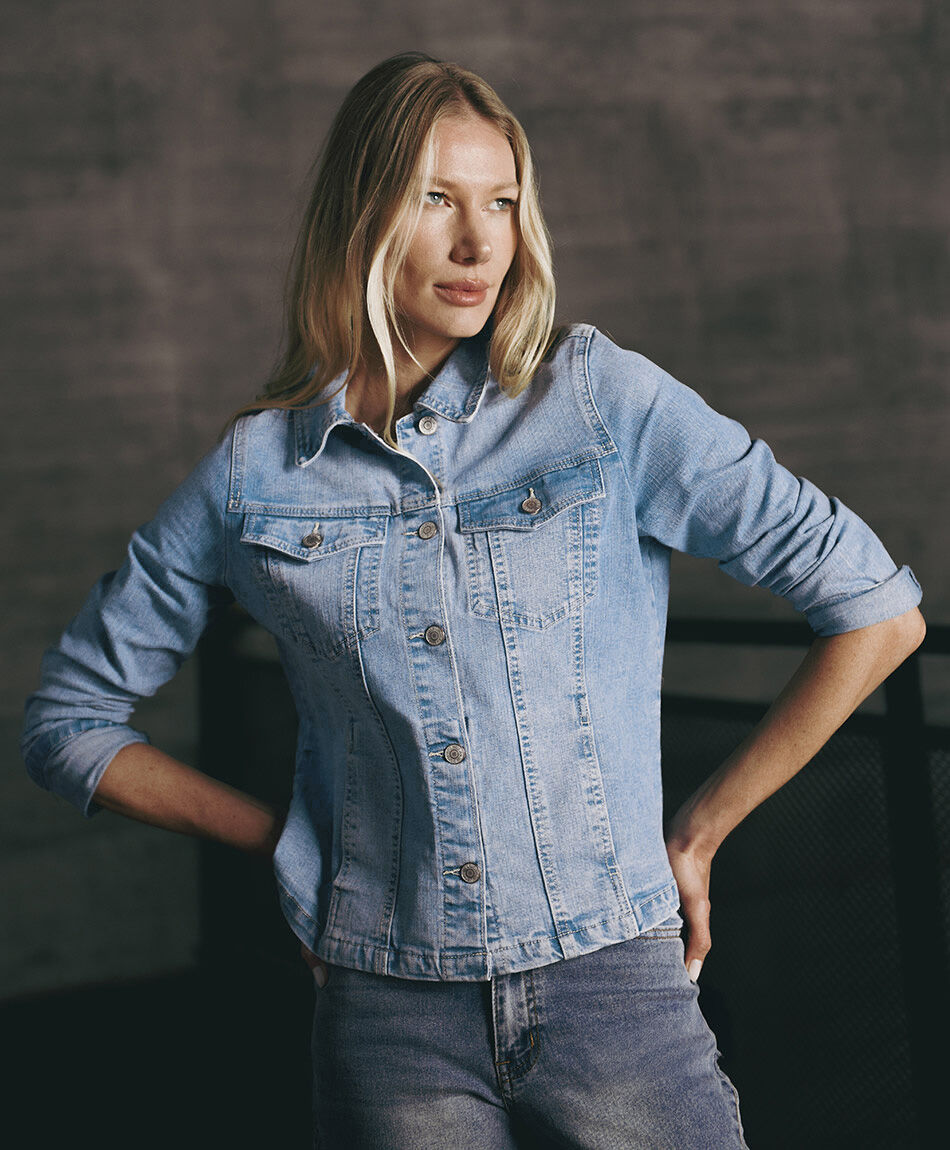 Campera mujer denim entallada