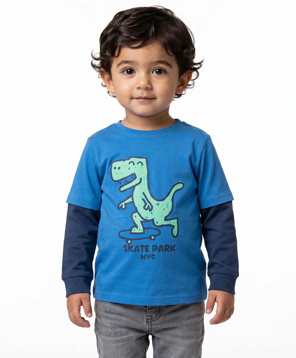 Remera beb&eacute; manga larga dino skate