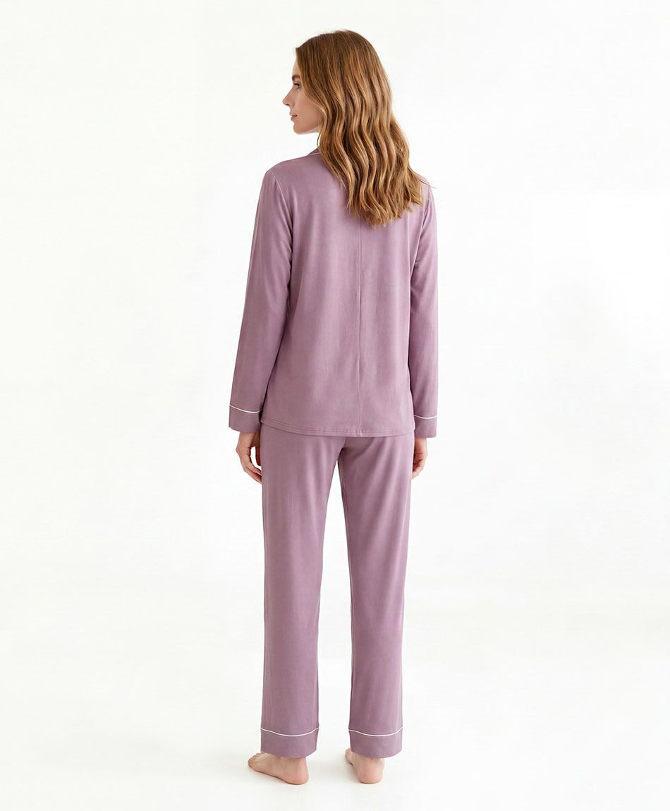 Pijama mujer camisero rosado oscuro