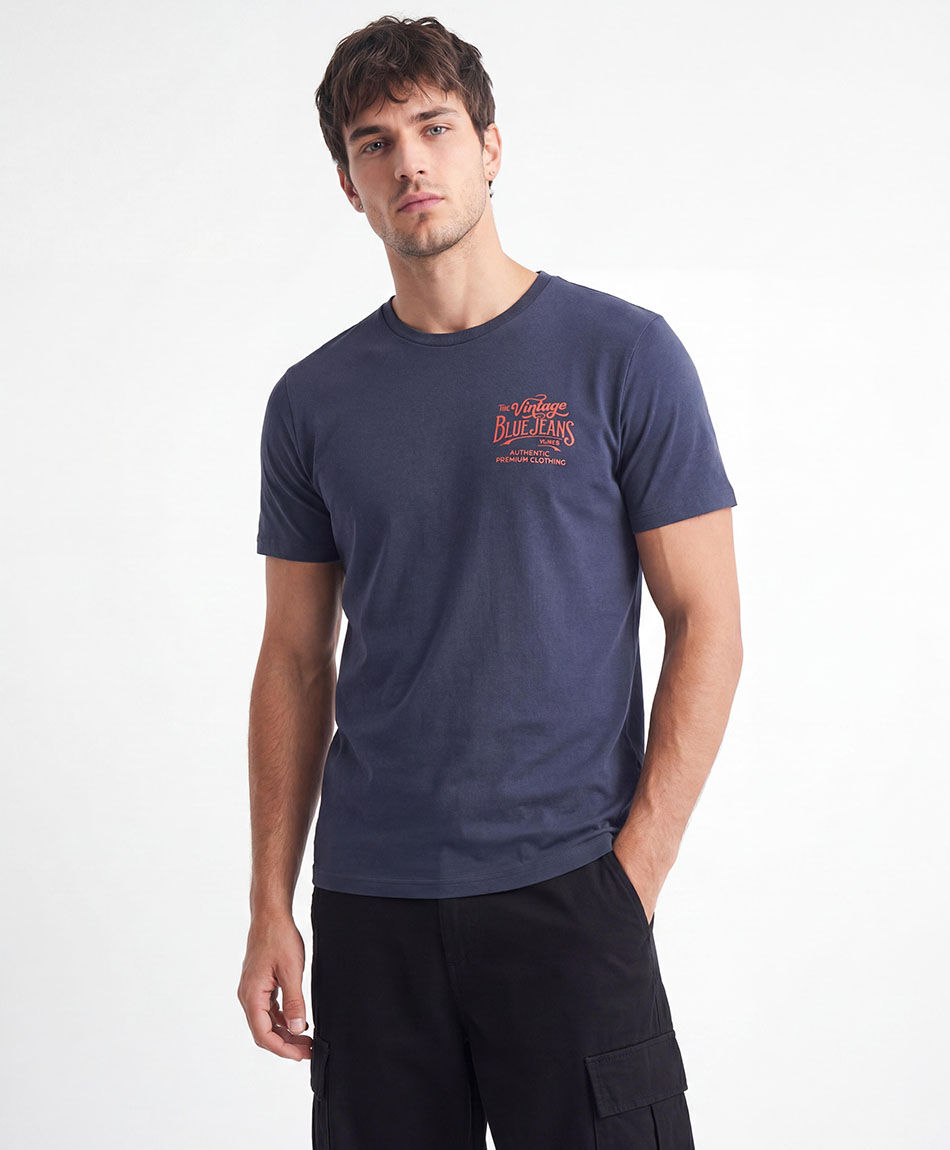 Remera hombre estampado blue jeans