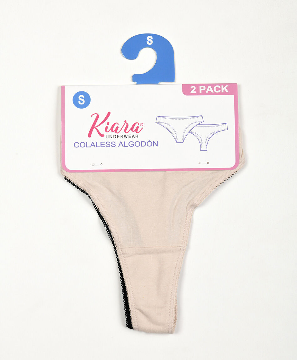 Pack 2 bombacha mujer colaless cinta algod&oacute;n