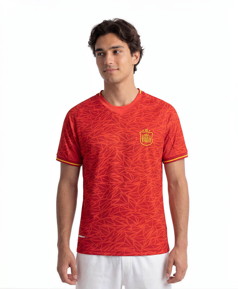 Remera deportiva hombre f&uacute;tbol roja