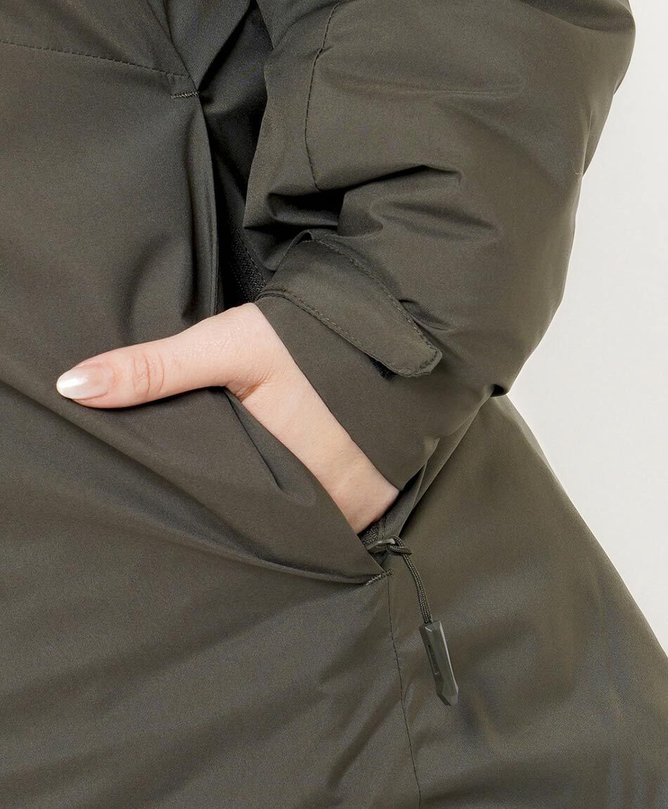 Parka mujer larga lisa verde