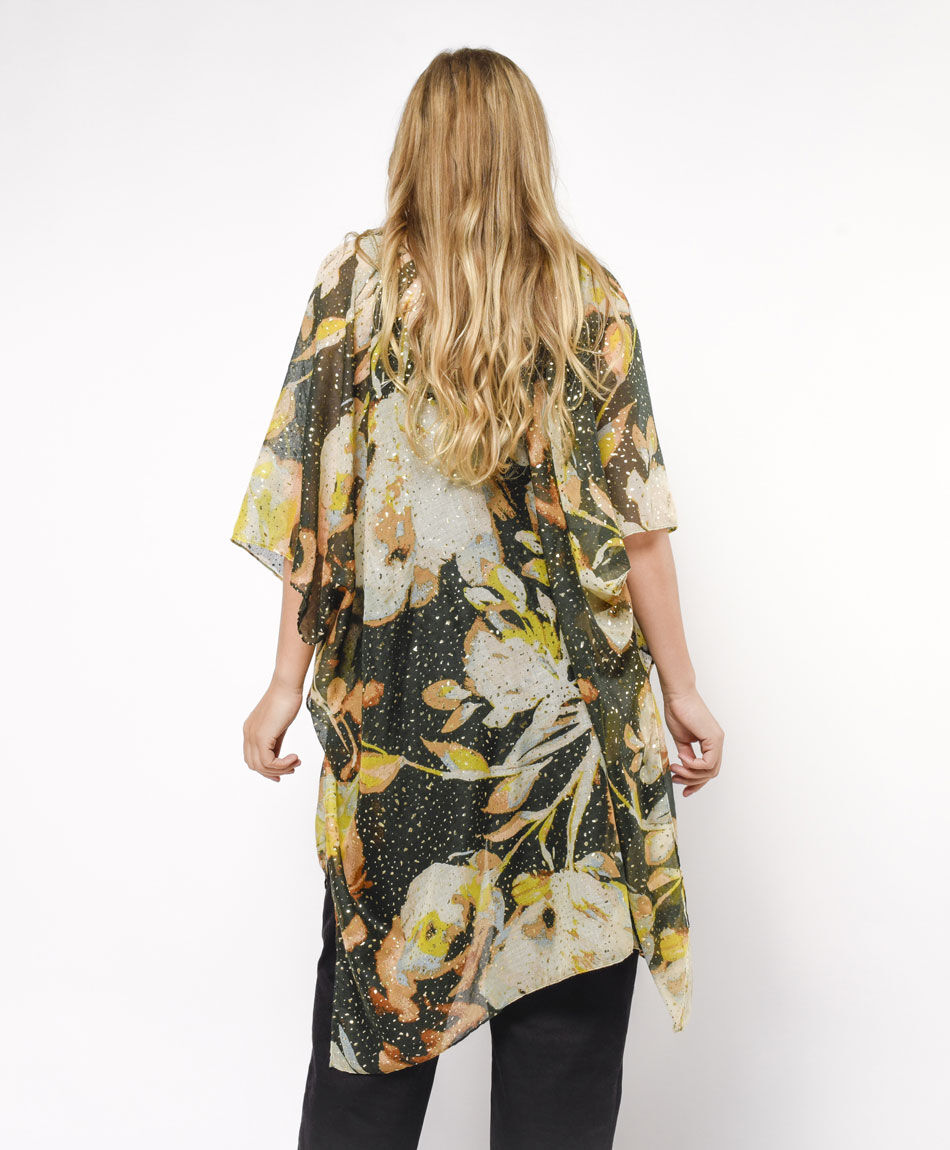 Pareo mujer flores brillos