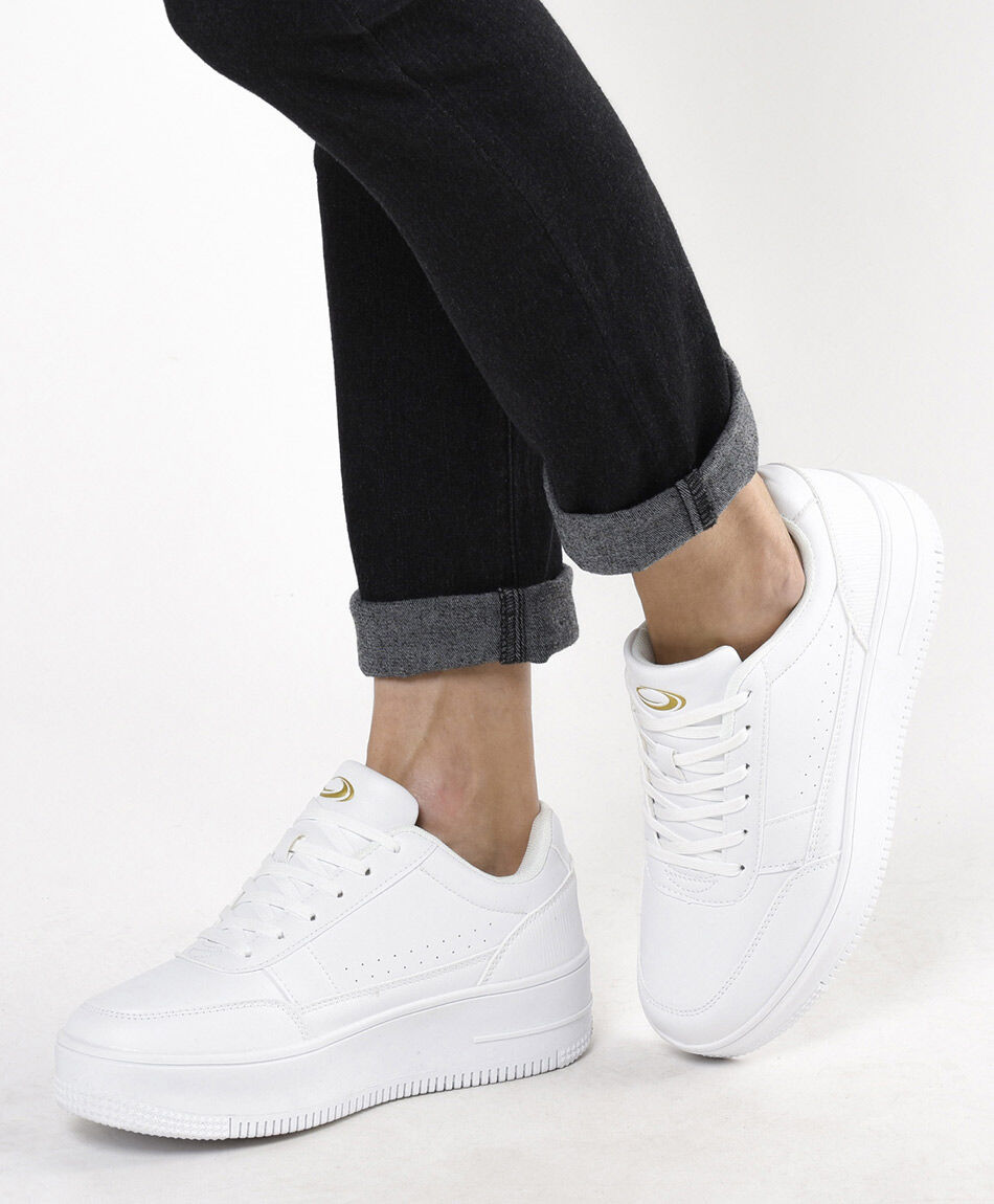 Zapatilla mujer blanca plataforma