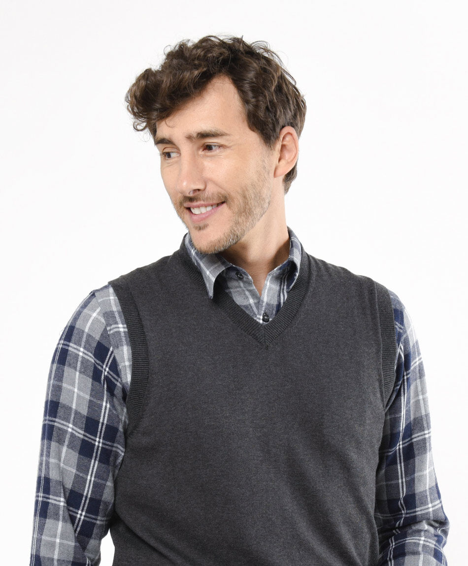 Sweater hombre sin mangas gris