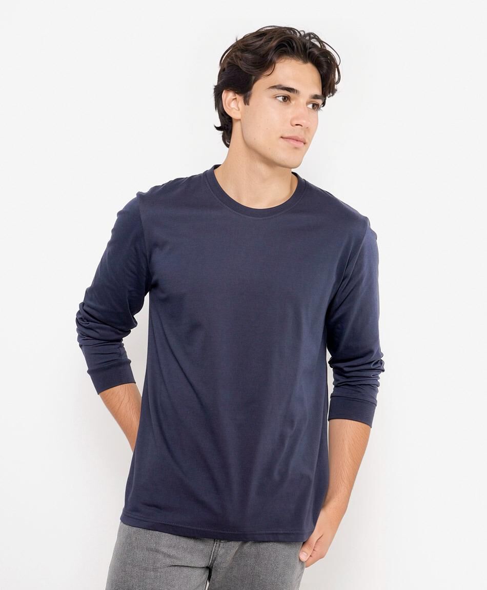 Remera hombre lisa manga larga