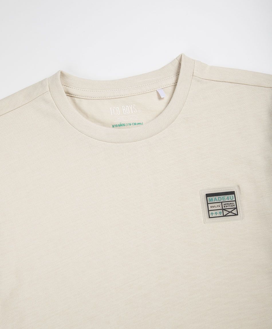 Remera nino basica beige - TRICOT
