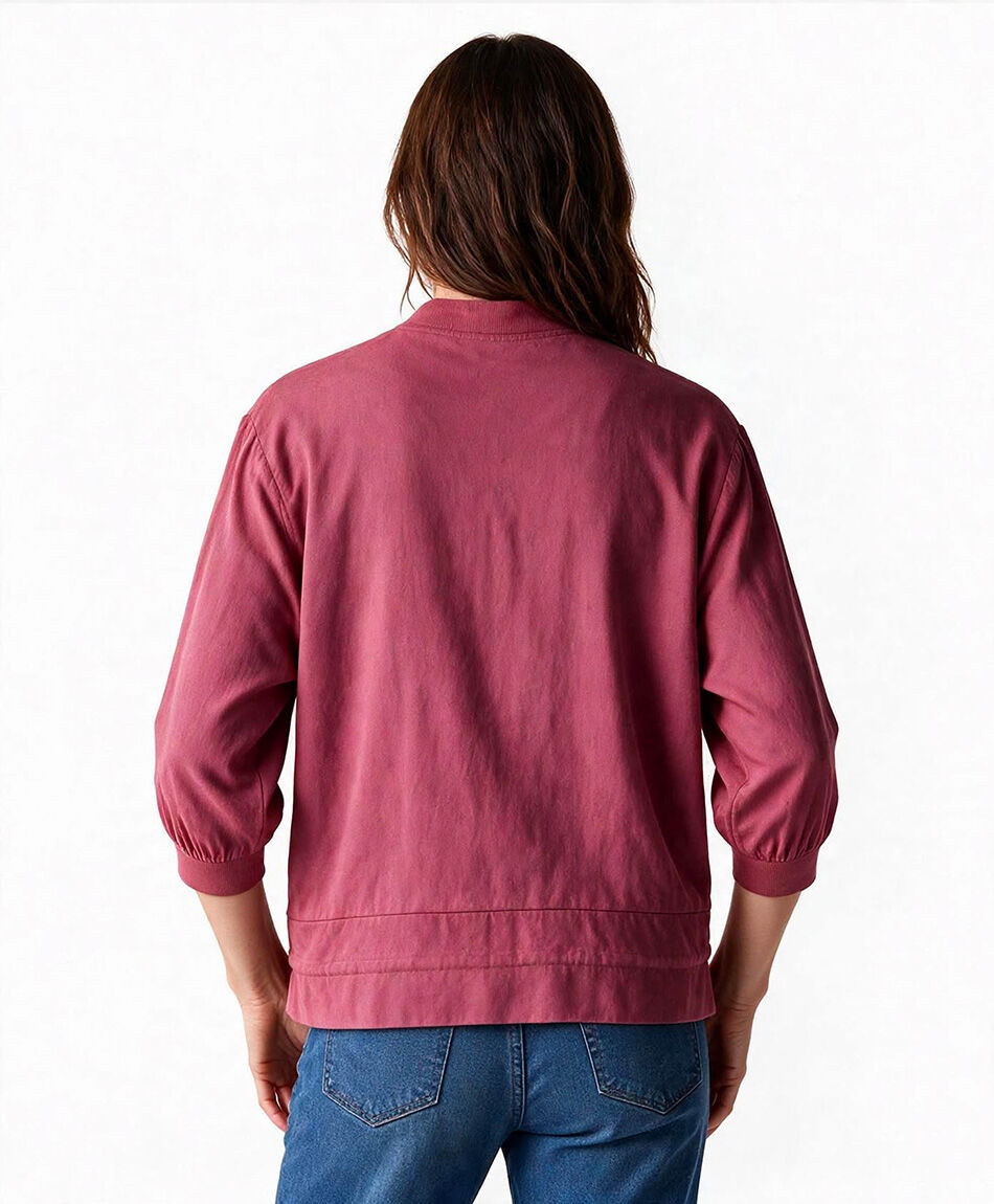 Campera mujer bolsillos lino