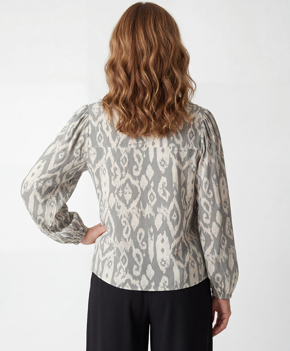 Camisa mujer figuras cuello mao