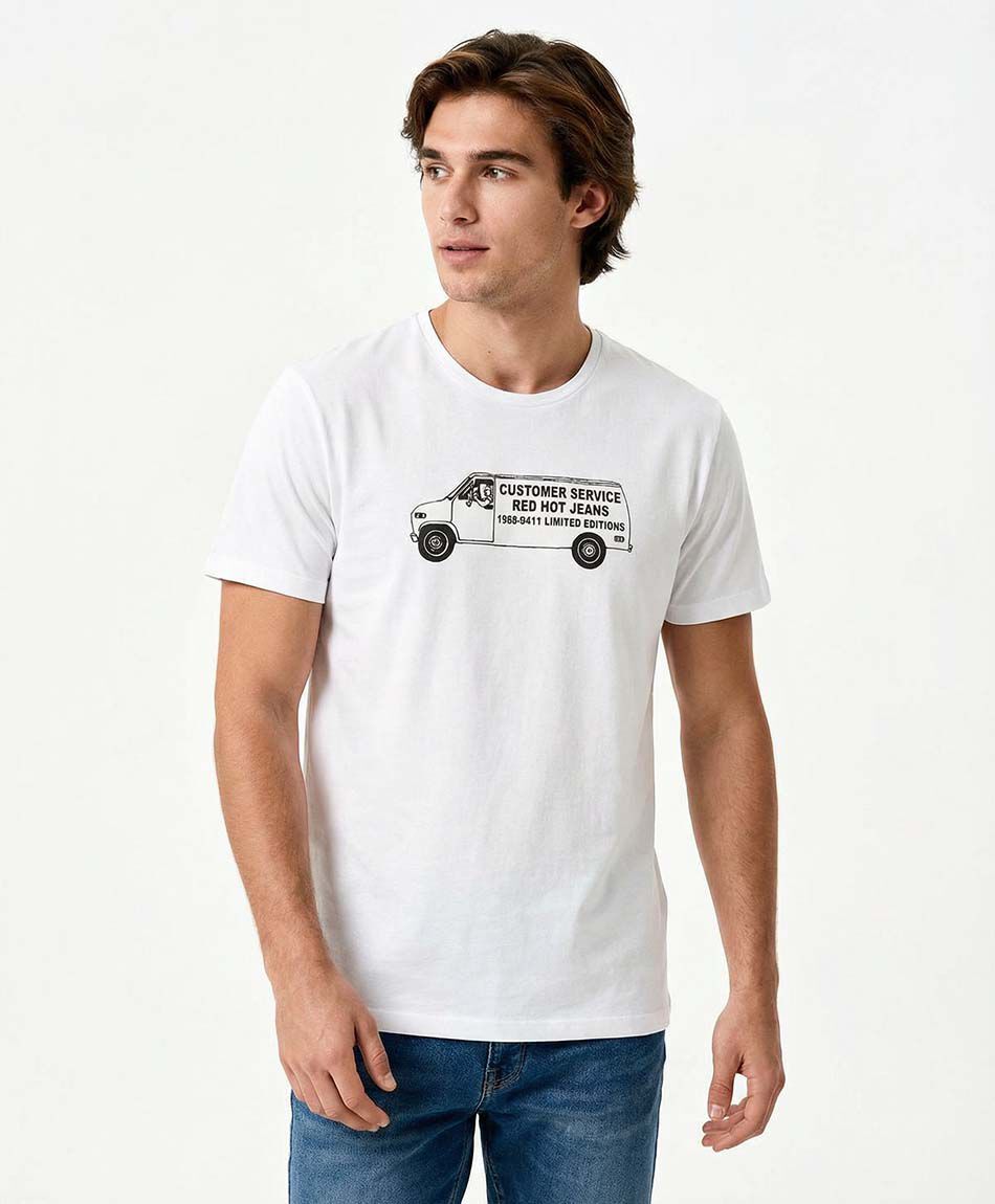 Remera hombre estampado furgoneta
