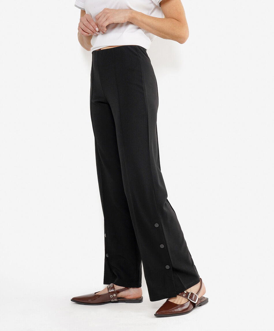 Pantal&oacute;n mujer botones en basta wide