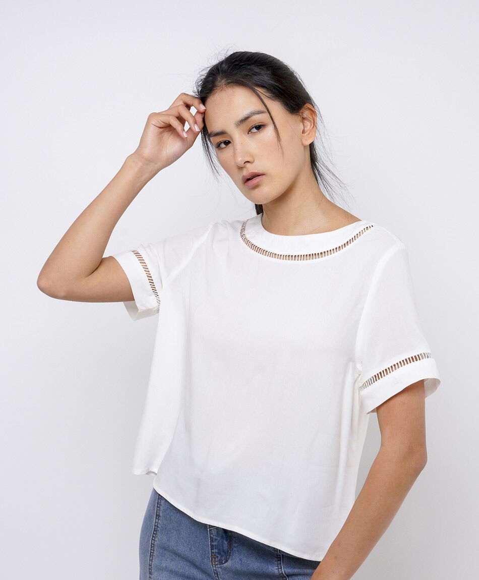 Camisa mujer detalles calados