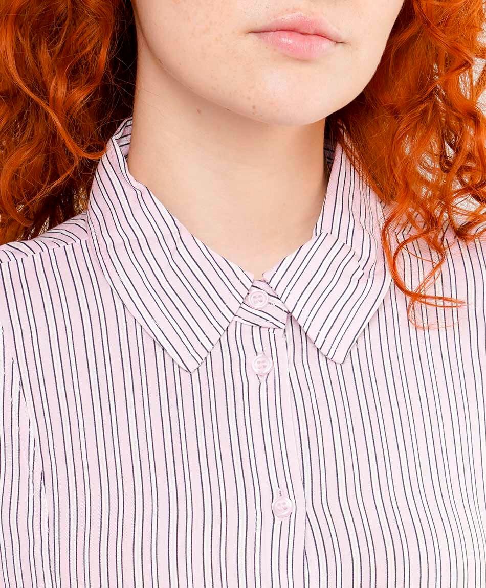 Camisa mujer lisa rose elegante