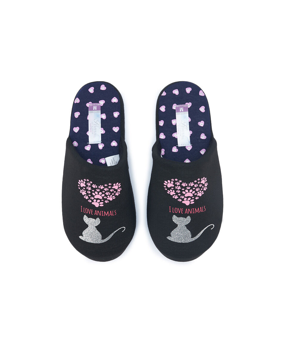 Pantuflas mujer i love cats