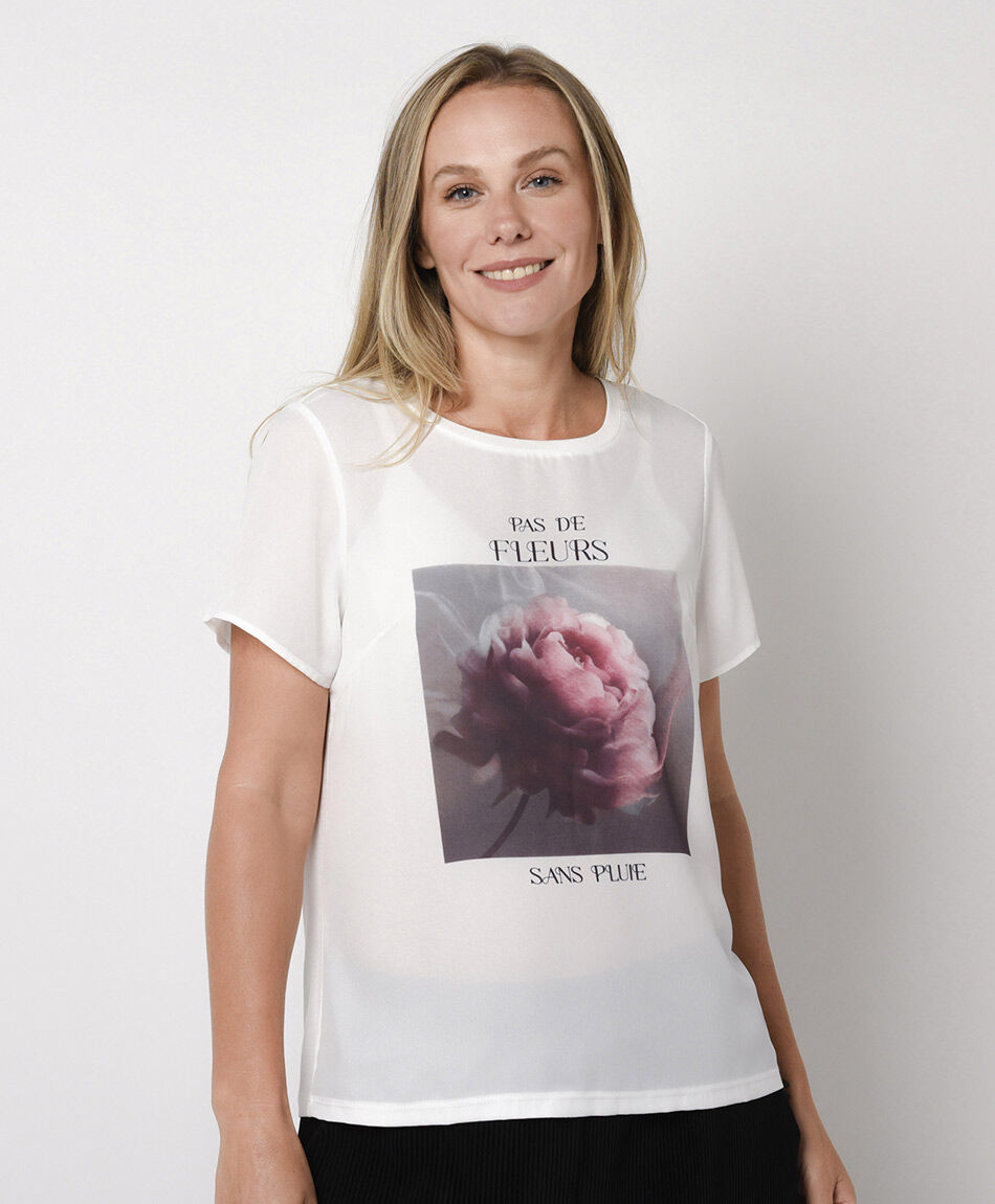 Remera mujer mix flor