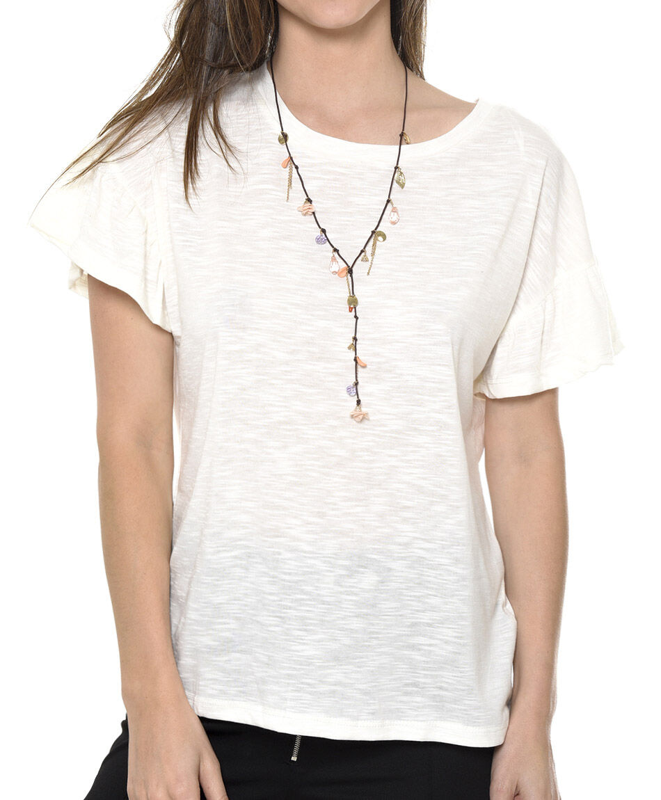 Polera mangas volantes