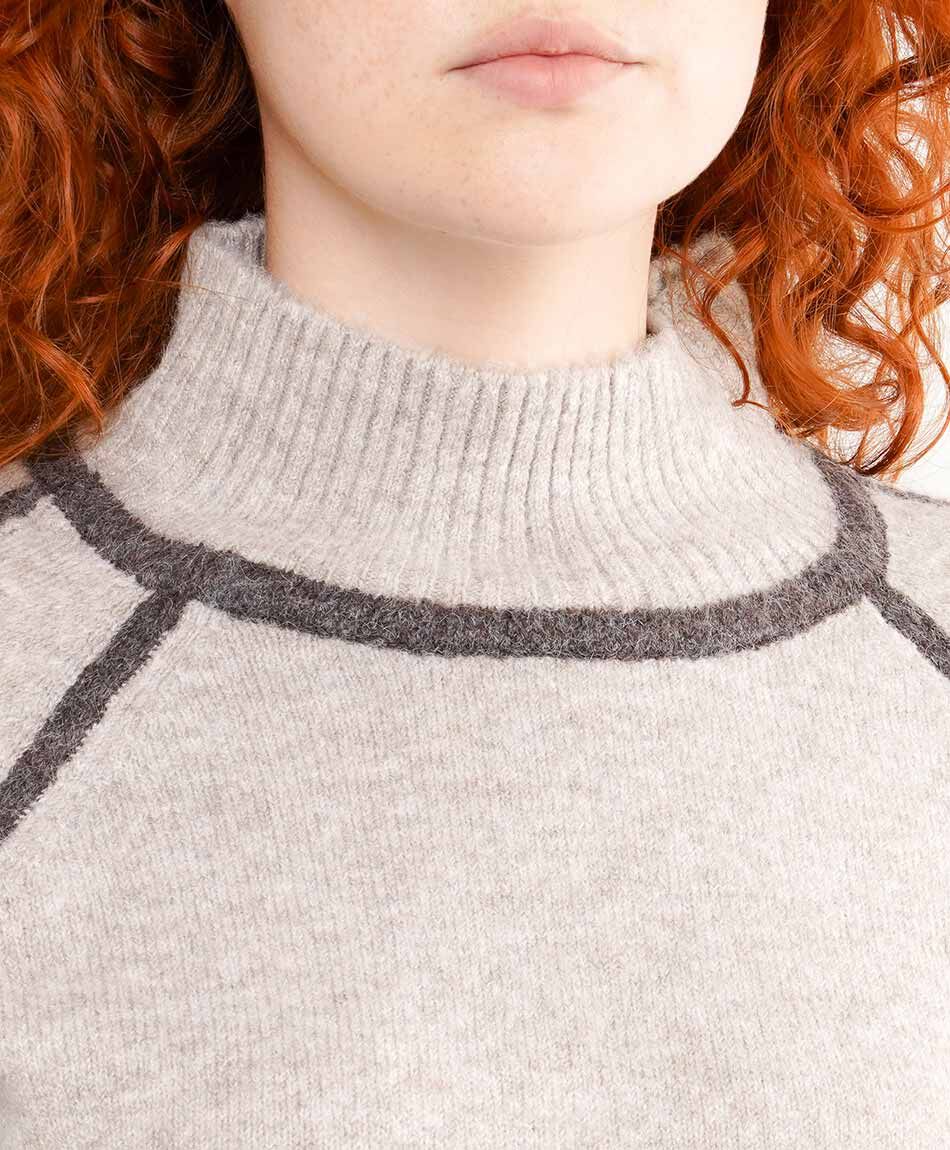 Sweater mujer linea contraste