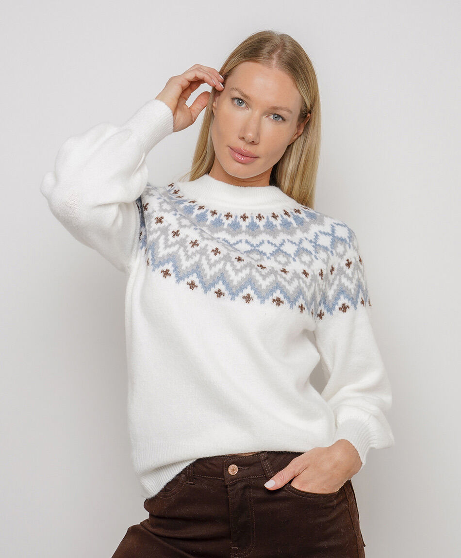 Sweater mujer n&oacute;rdico nieve