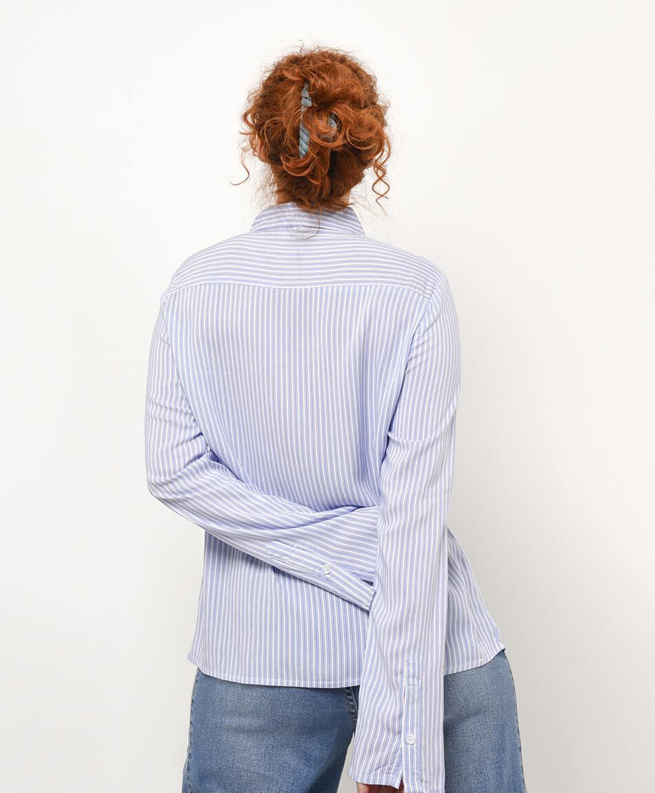 Camisa mujer rayas manga ancha
