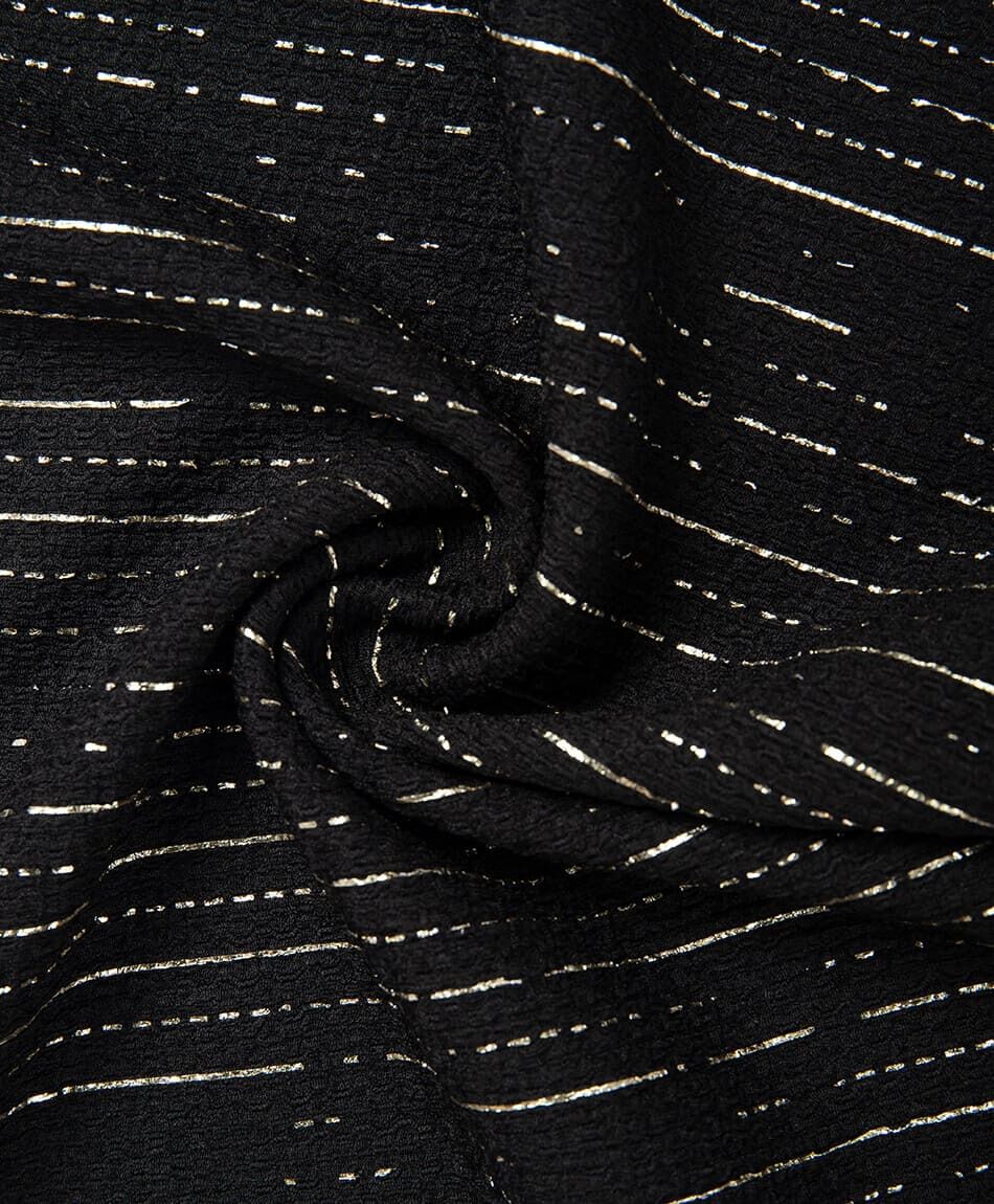 Remera mujer negra dorada