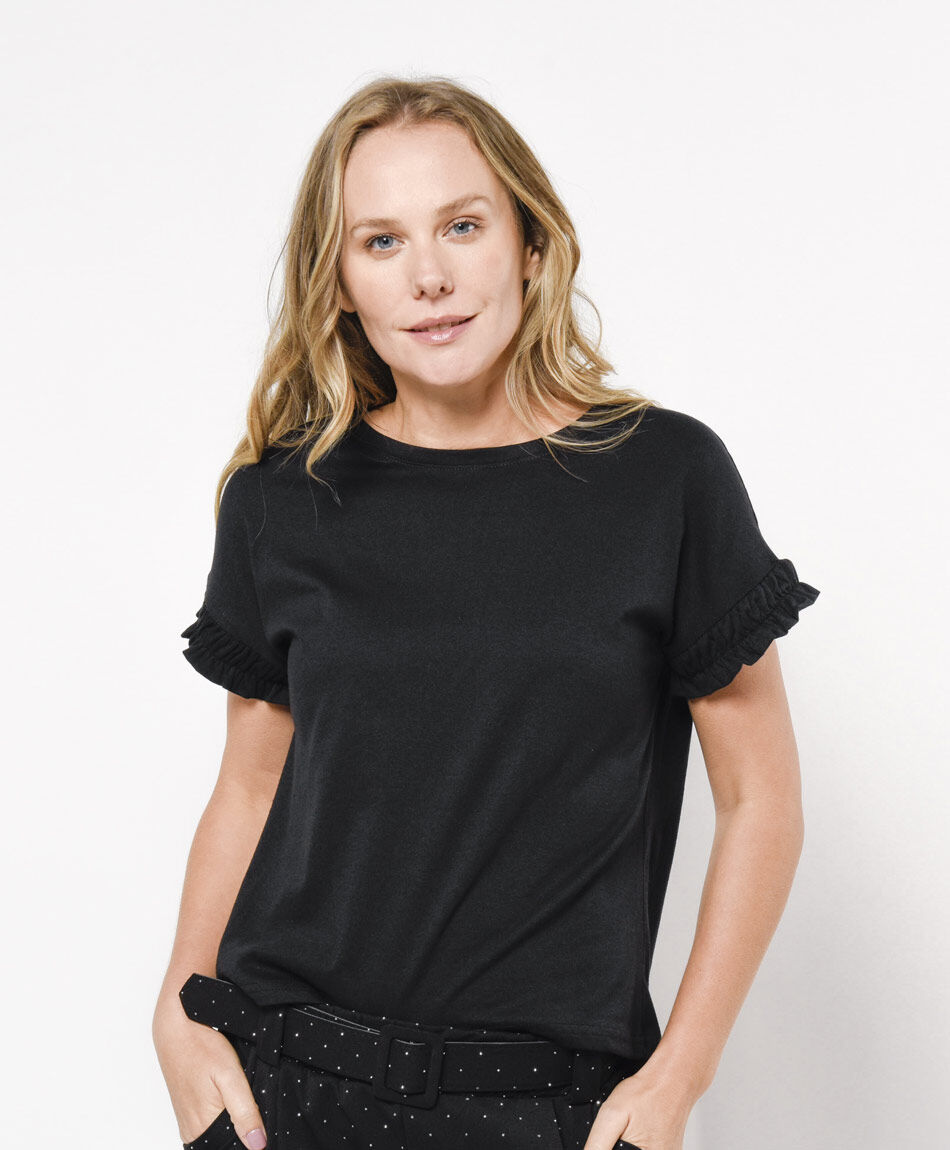 Remera  mujer mangas elasticadas