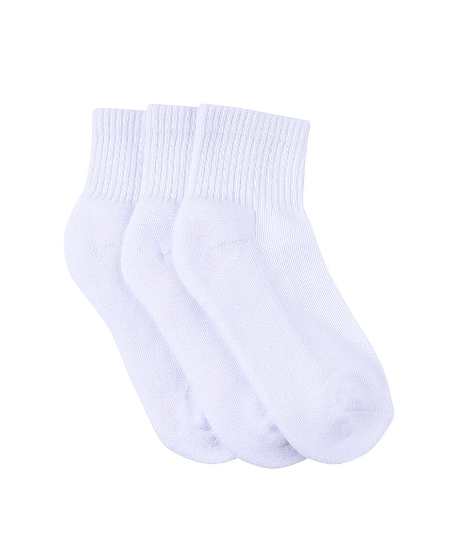 Tripack medias escolar algod&oacute;n blanco