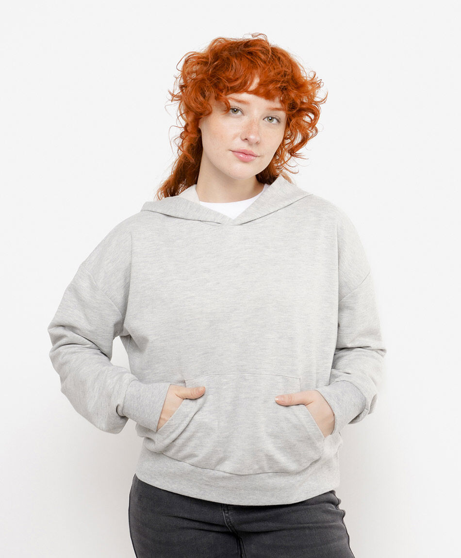 Buzos mujer b&aacute;sico gris