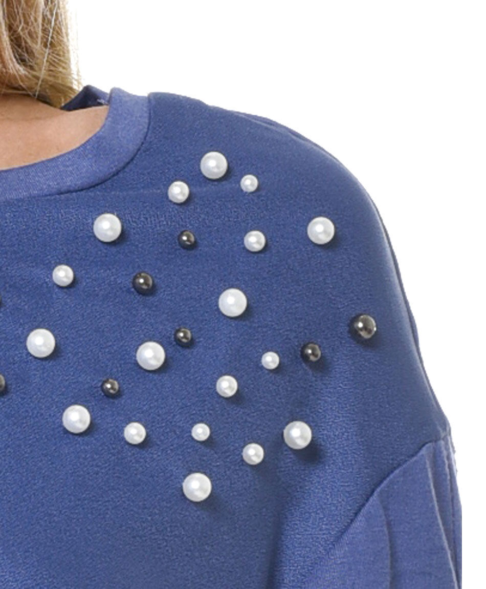 Blusa mixta perlitas