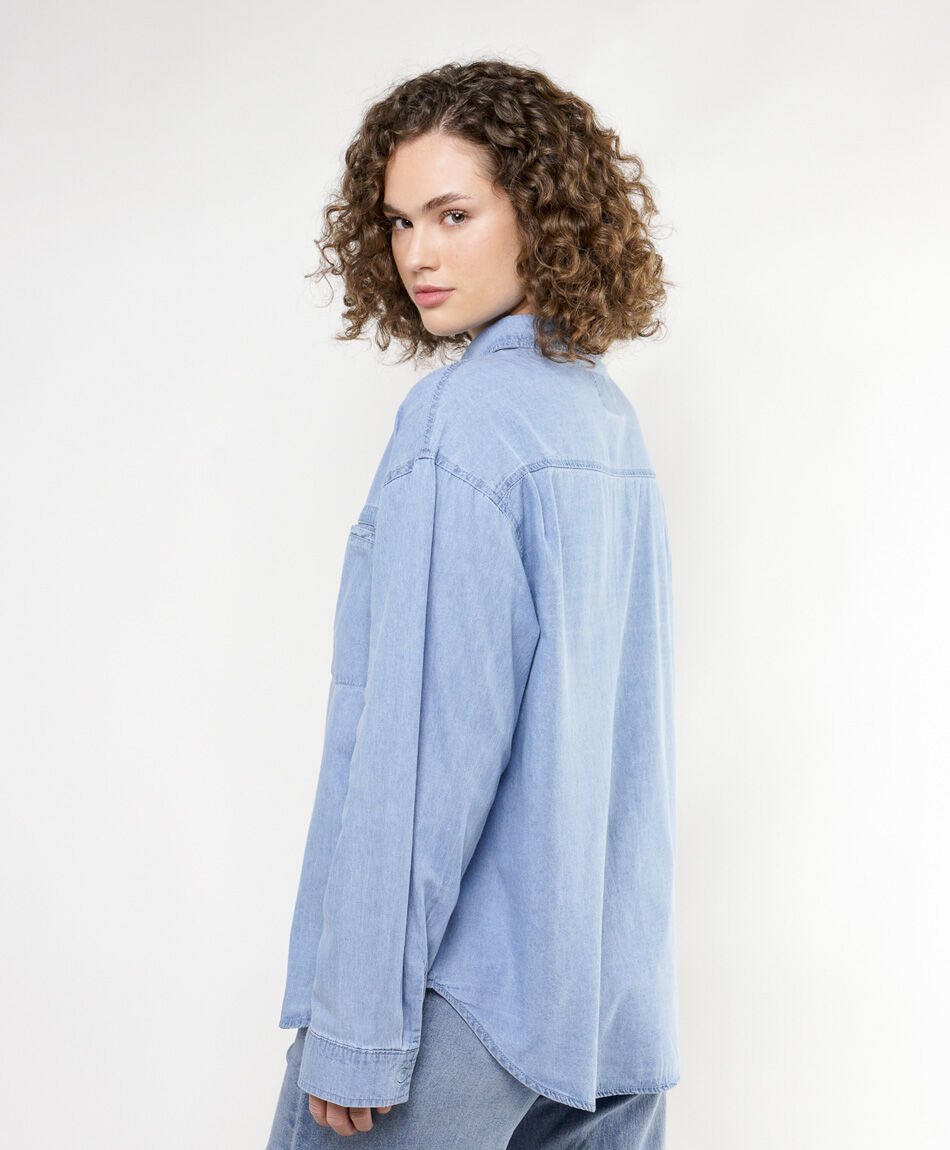 Camisa mujer denim bolsillos