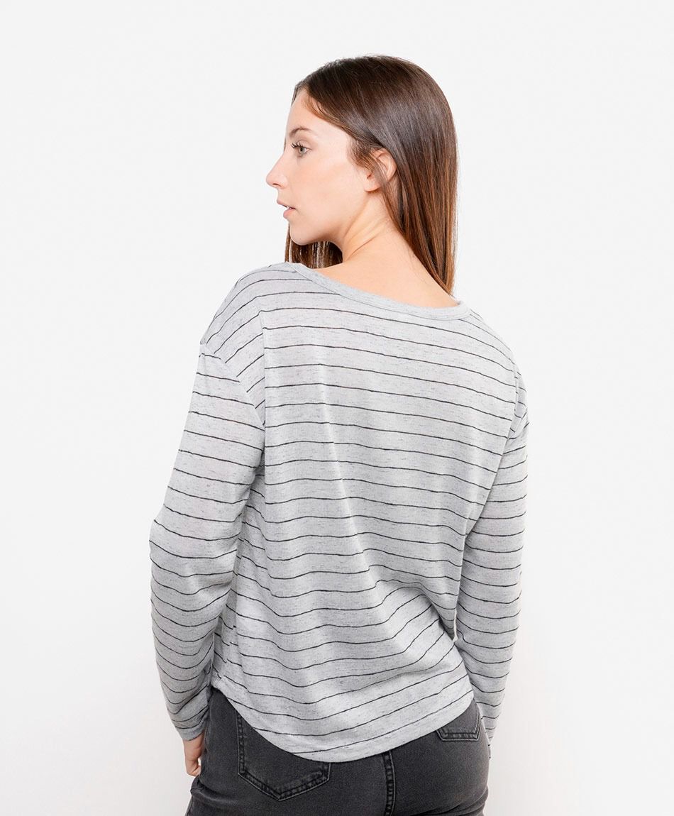 Remera mujer l&iacute;neas melange