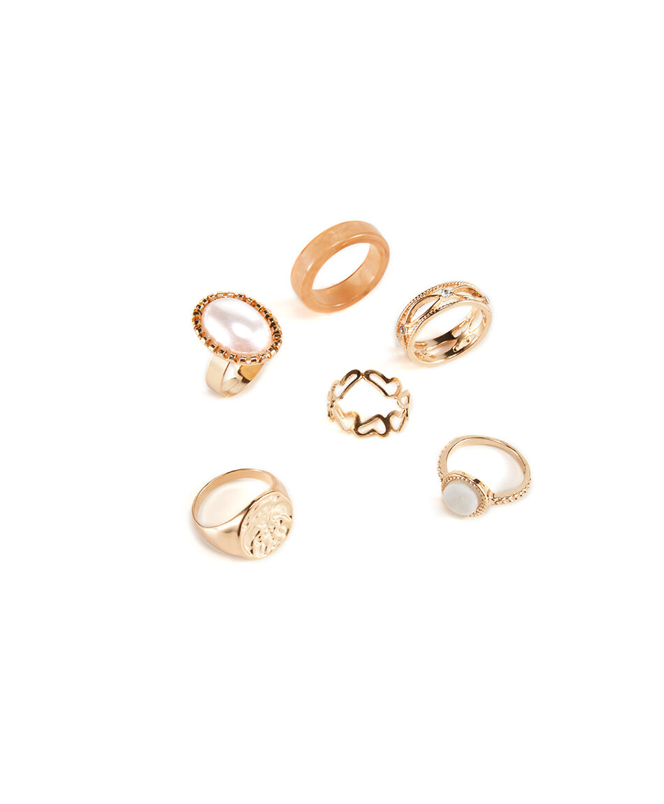Set anillos mujer mix gold