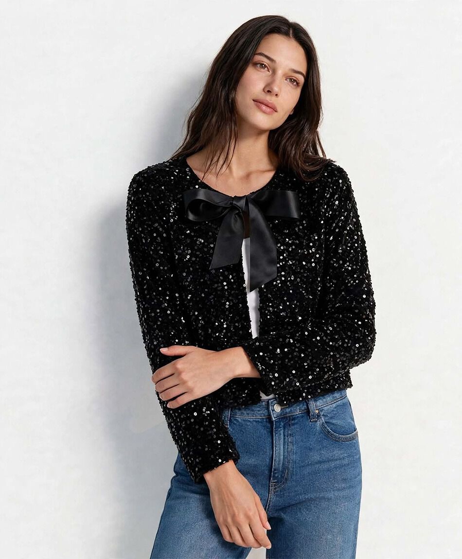 Campera mujer lazo elegante