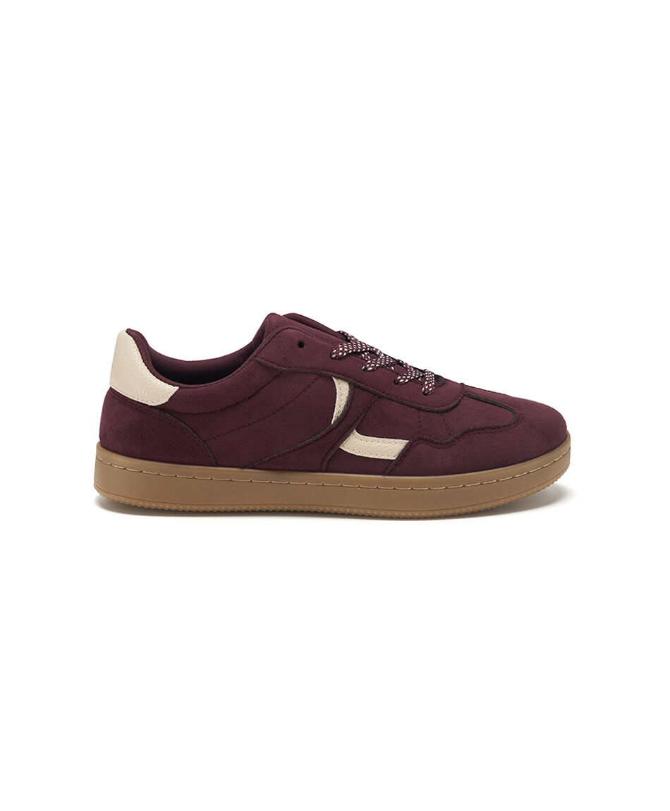 Zapatilla mujer vintage burdeo