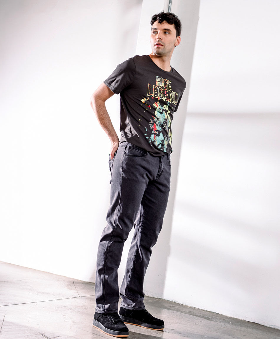 Jeans hombre gris straight