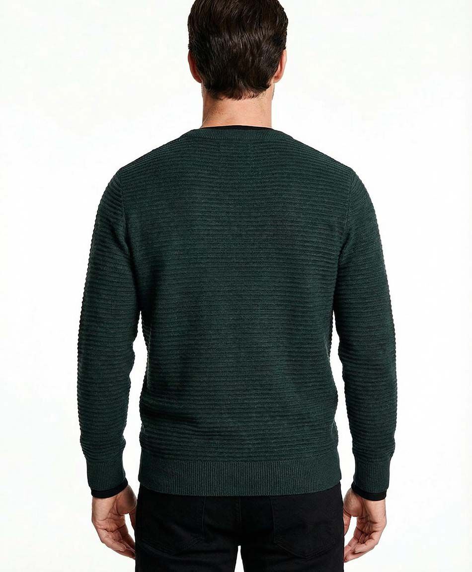 Sweater hombre lineas horizontales green