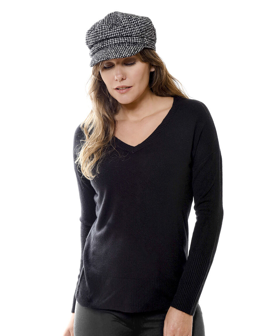 Sweater cuello v doble