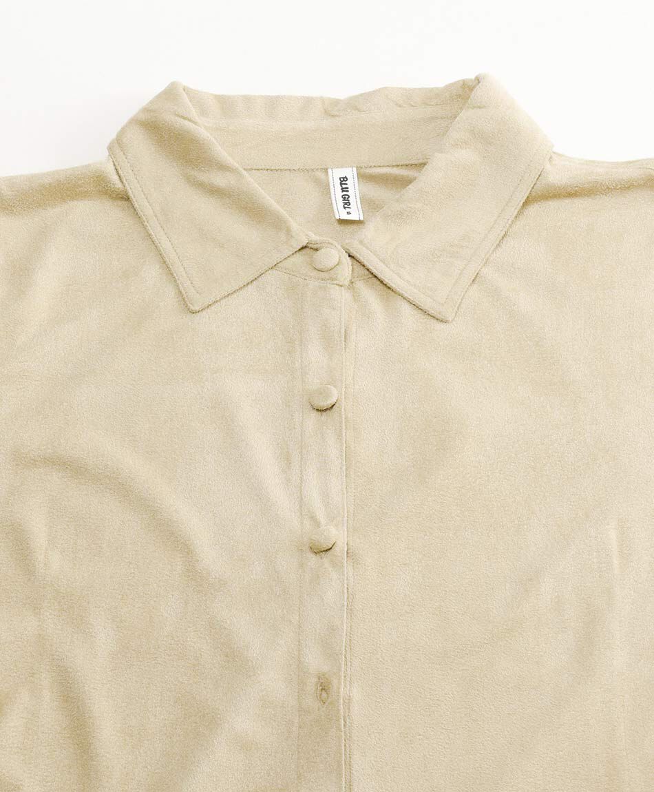 Blusa mujer lisa gamuza beige