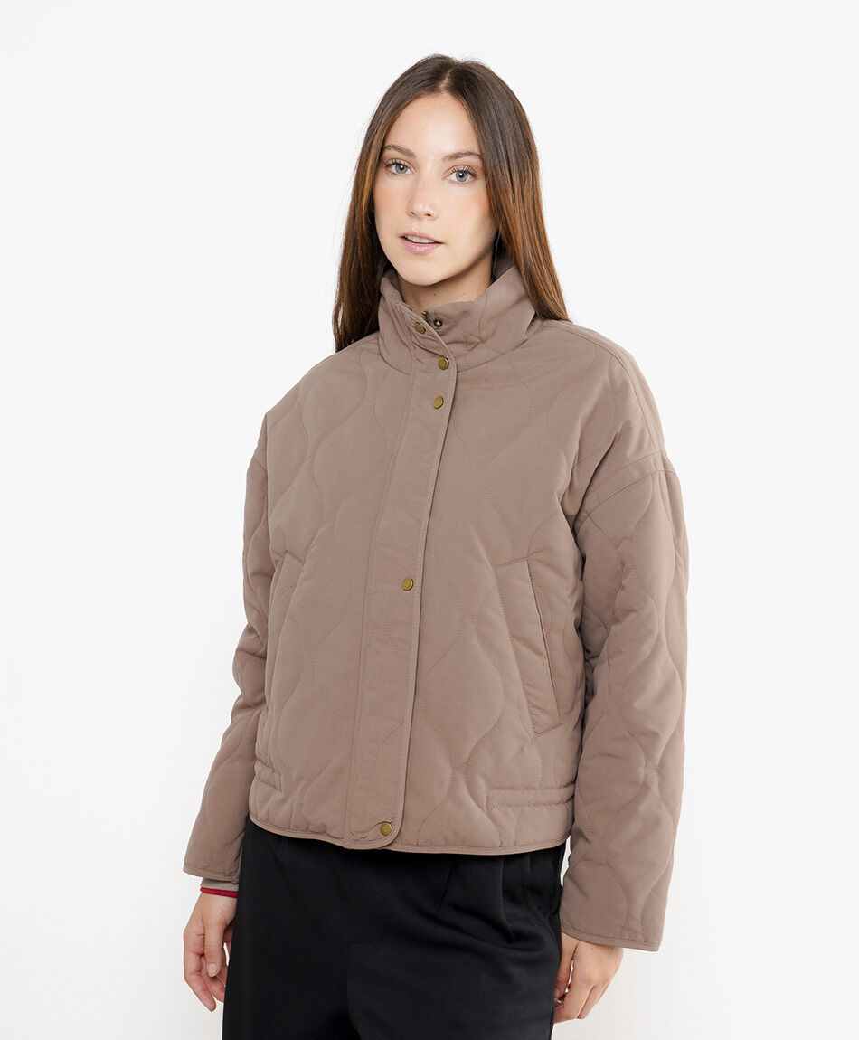 Campera mujer puffer acolchada brown