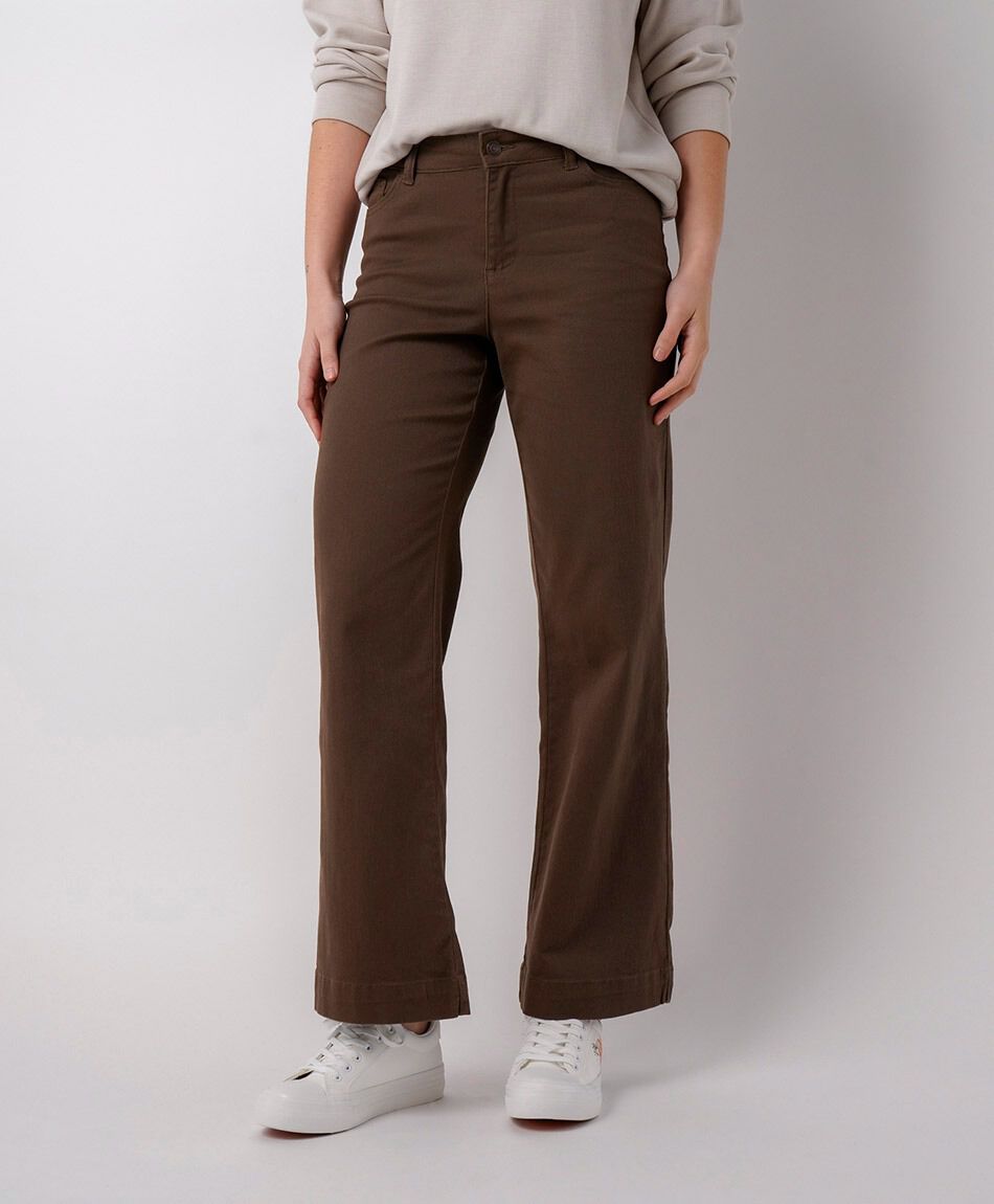 Jeans mujer wide leg chocolate