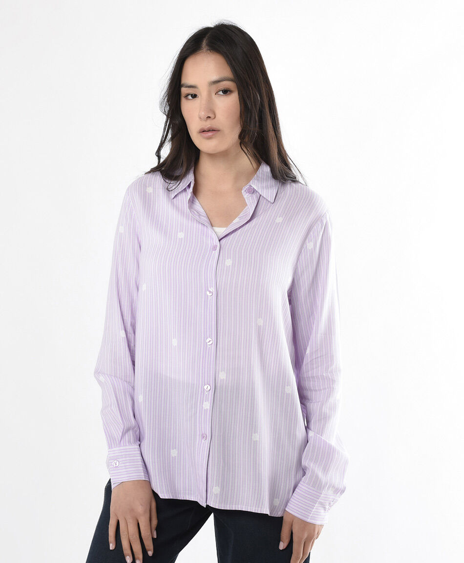 Camisa mujer l&iacute;neas flores