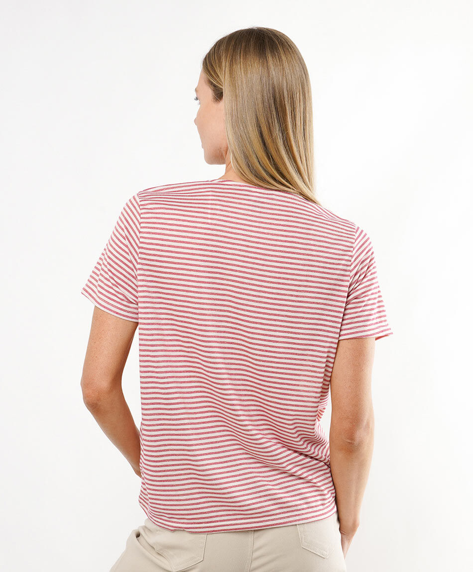 Remera mujer l&iacute;neas brillos