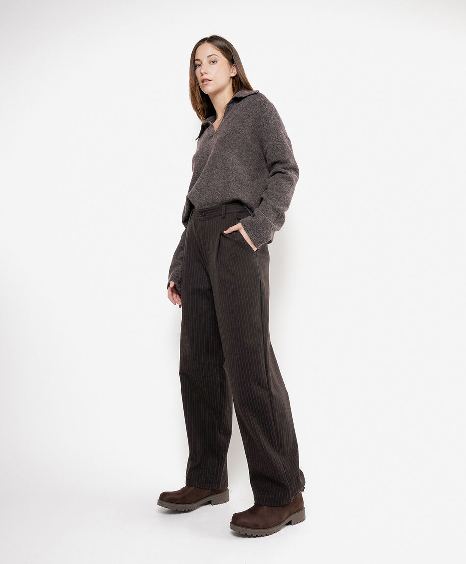 Pantal&oacute;n mujer wide leg jacquard