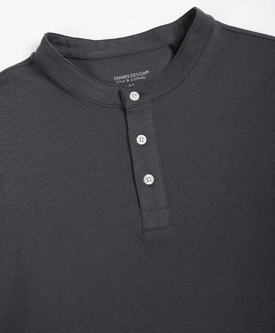 Remera hombre botones gris