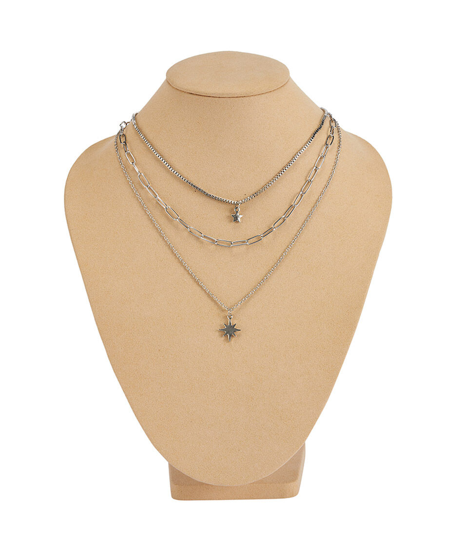 Collar mujer triple estrellas